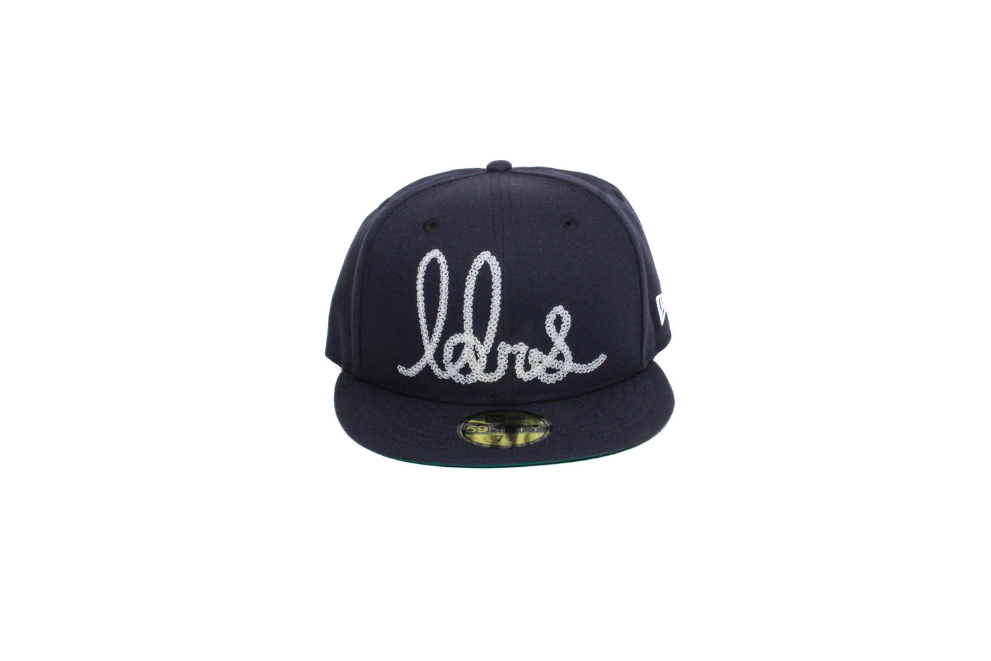 Cursive Virg Script Fitted Navy