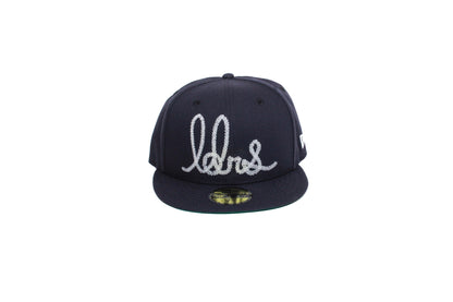 Cursive Virg Script Fitted Navy