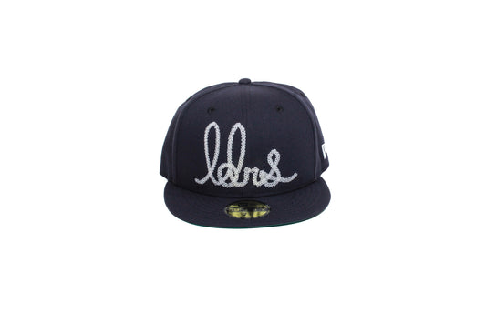 Cursive Virg Script Fitted Navy