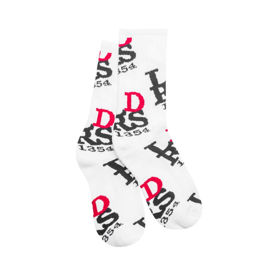 OG Stacked Socks - Black/Red (Cream)